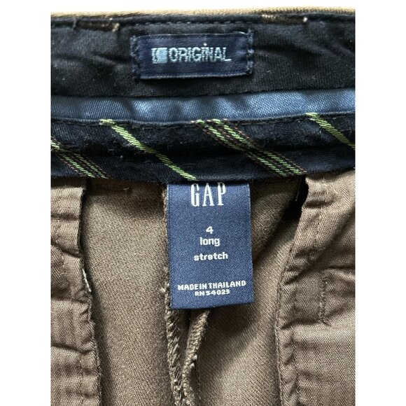 GAP Pants Womens 4 Long Brown Stretch Straight Leg Original Mid Rise Chino Work - Picture 3 of 9